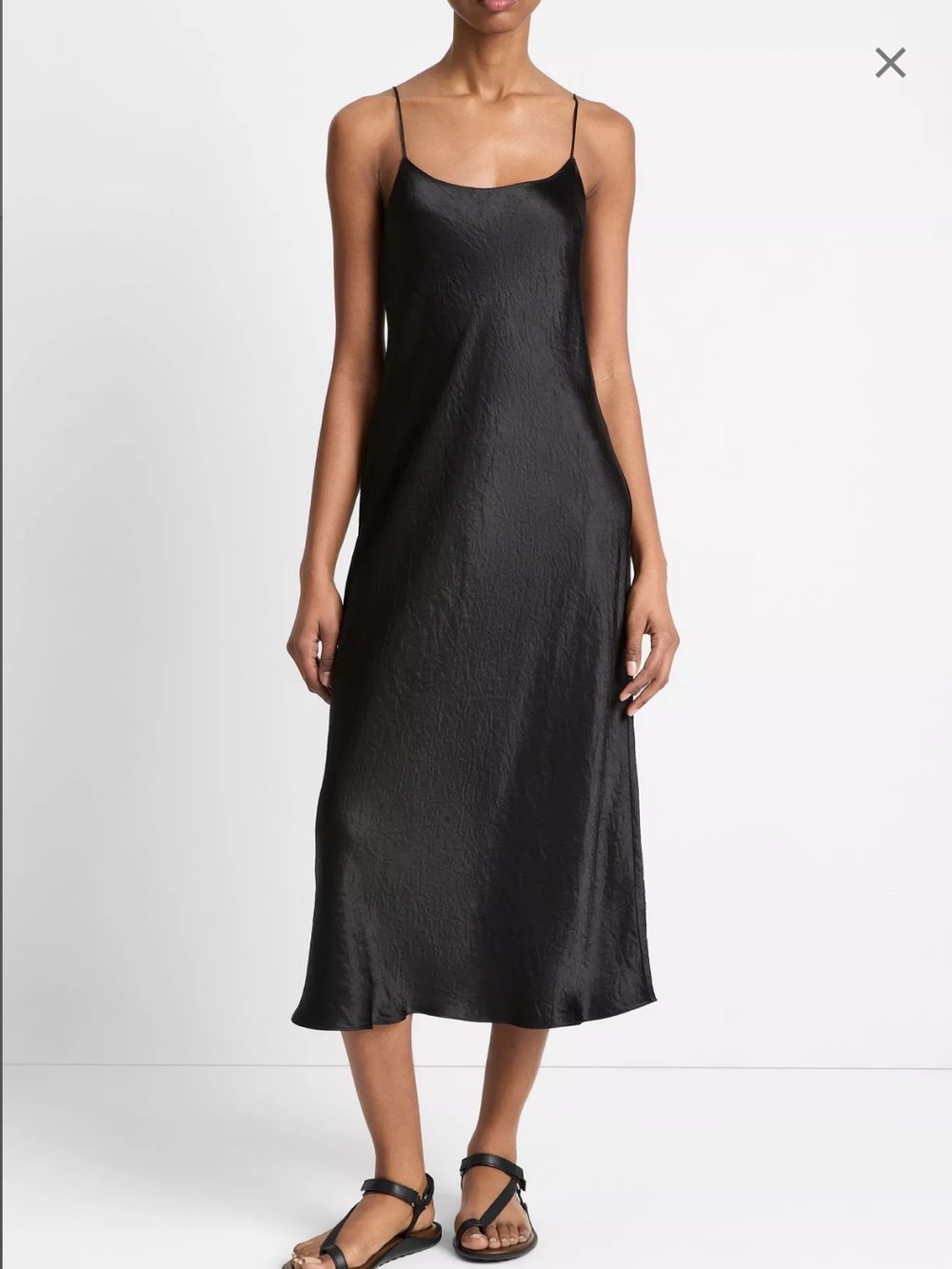 Vince. Satin Black Slip Dress